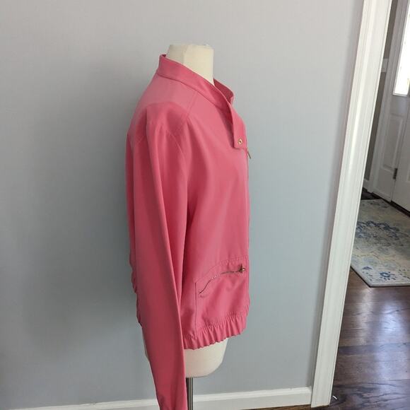 Women's St. John Pink Coral Blazer XL Small Flaw - Picture 3 of 8